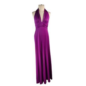 Bebe Magenta Halter bodice wide leg jumpsuit Wide Legg Size M